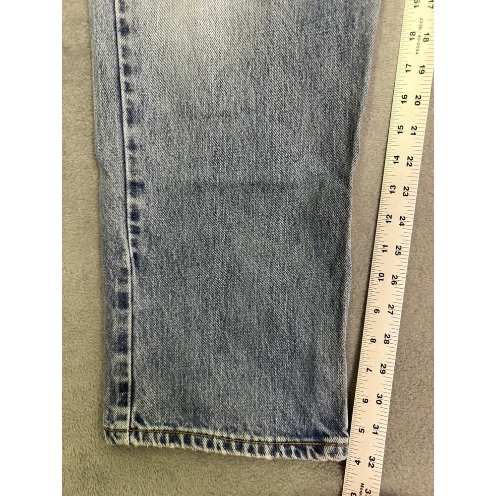 Levis 505 Jeans Mens 36x32 Blue Light Wash Denim‎ Straight Mid Rise Workwear